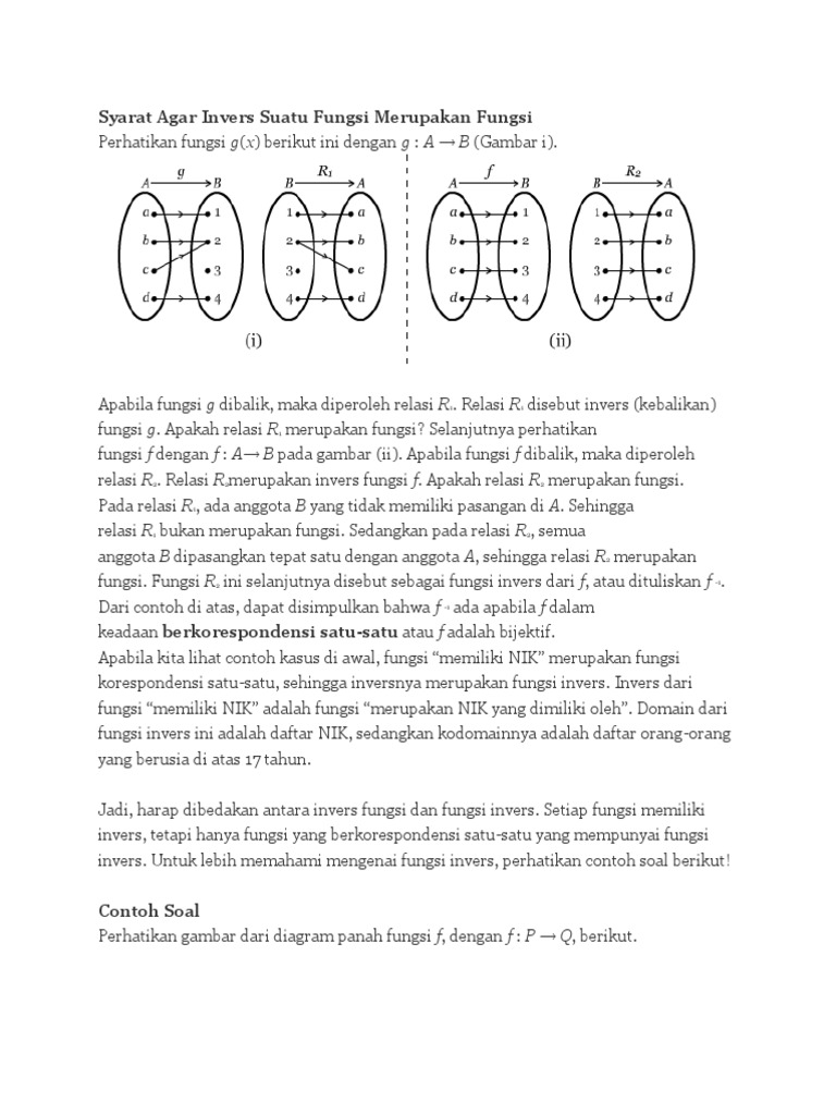 Syarat Fungsi Memiliki Invers | PDF