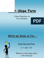 Lesson 2-4 Point Slope Form