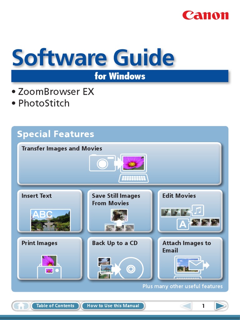 Software Guide Zoombrowser Ex Photostitch PDF