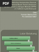 Uji aktivitas antioksidan buah tomat  dengan metode DPPH