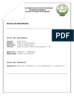 Boleta de Inscripcion:: Universidad de San Carlos de Guatemala Facultad de Ingenieria Escuela de Estudios de Postgrado
