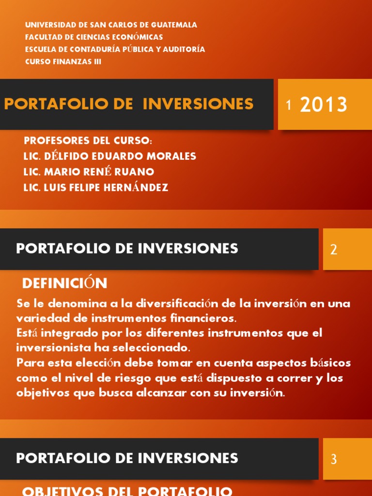 Guía para un Portafolio de Inversiones | PDF | Portafolio (Finanzas ...