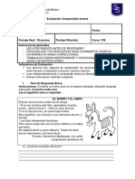 Evaluación Comprensión Lectora 3ero