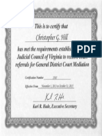 Supreme Court Mediator Certification Certificate