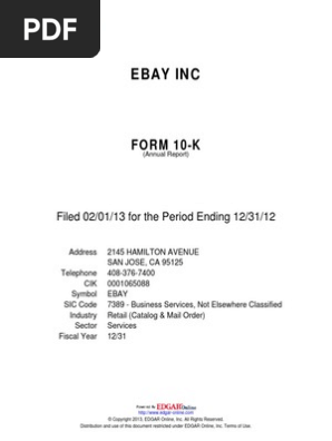 Sec Ebay 1065088 13 4pdf Pay Pal Form 10 K - 