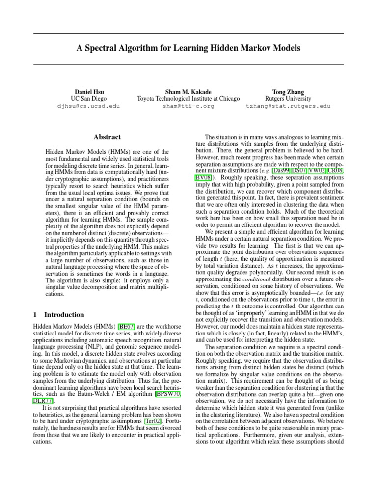 Hidden Markov Models | PDF
