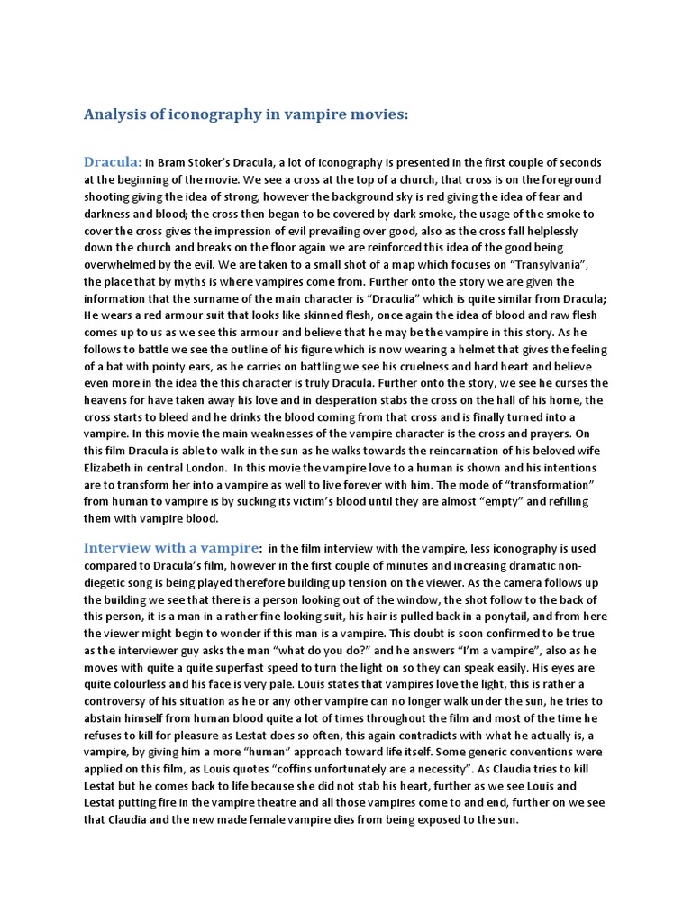Dracula and Vampire Iconography Analysis | PDF | Dracula | Vampires