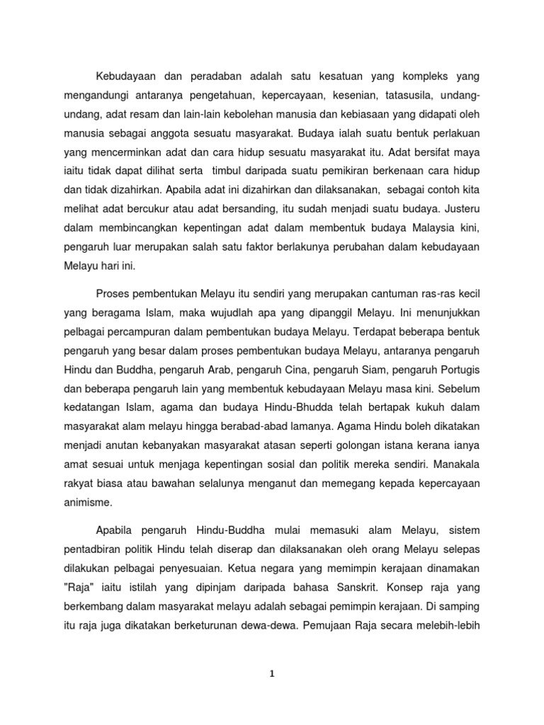 Perubahan Dalam Kebudayaan Melayu Pdf