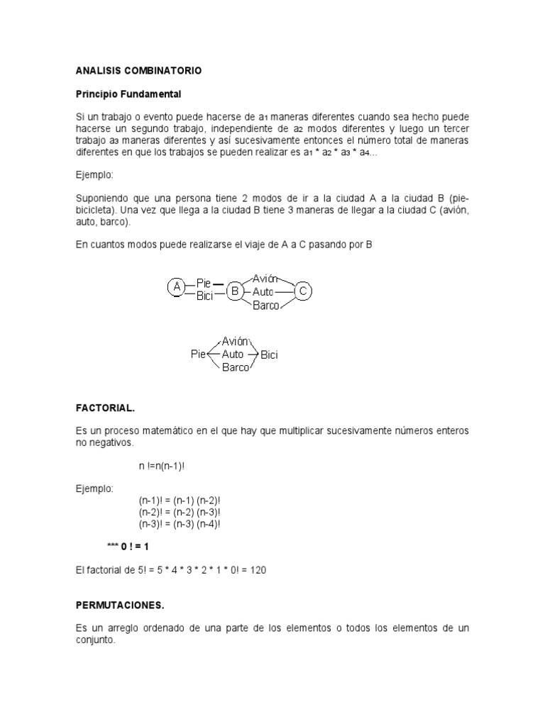 Analisis Combinatorio | PDF | Métodos y materiales de enseñanza