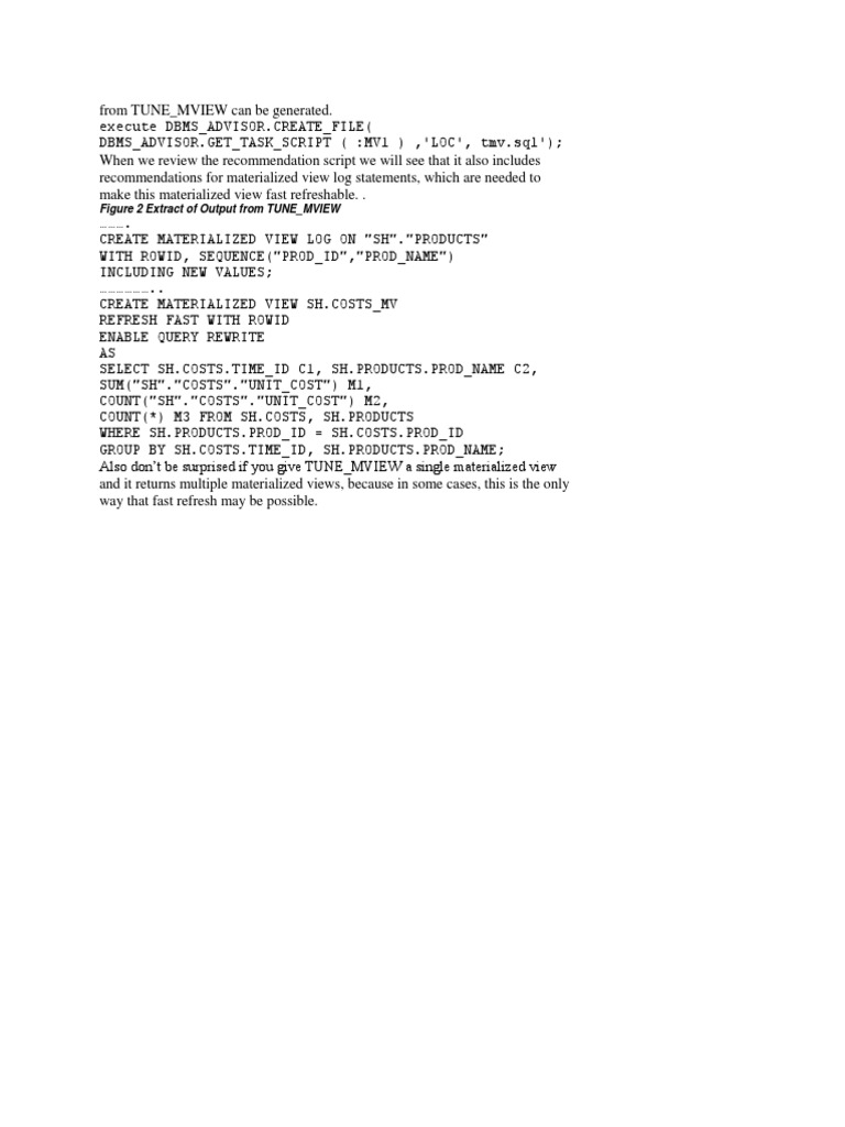 Figure 2 Extract of Output From TUNE - MVIEW | PDF