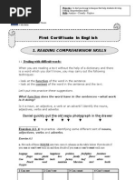 Reading Comprehension Skills (First Certificate)