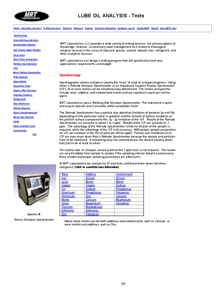 Lube Oil Analysis PDF PDF