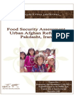 Food Security Assessment of Urban Afghan Refugees in Pakdasht, Iran