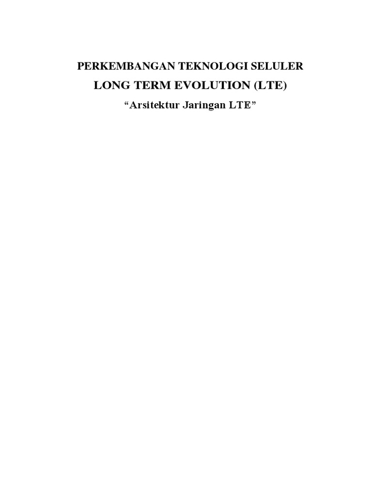 Arsitektur Jaringan Long Term Evolution | PDF | Komputer