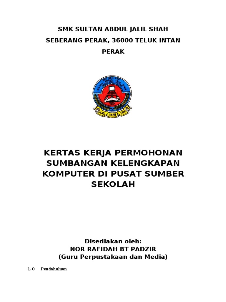 Kertas Kerja Mohon Sumbangan  PDF