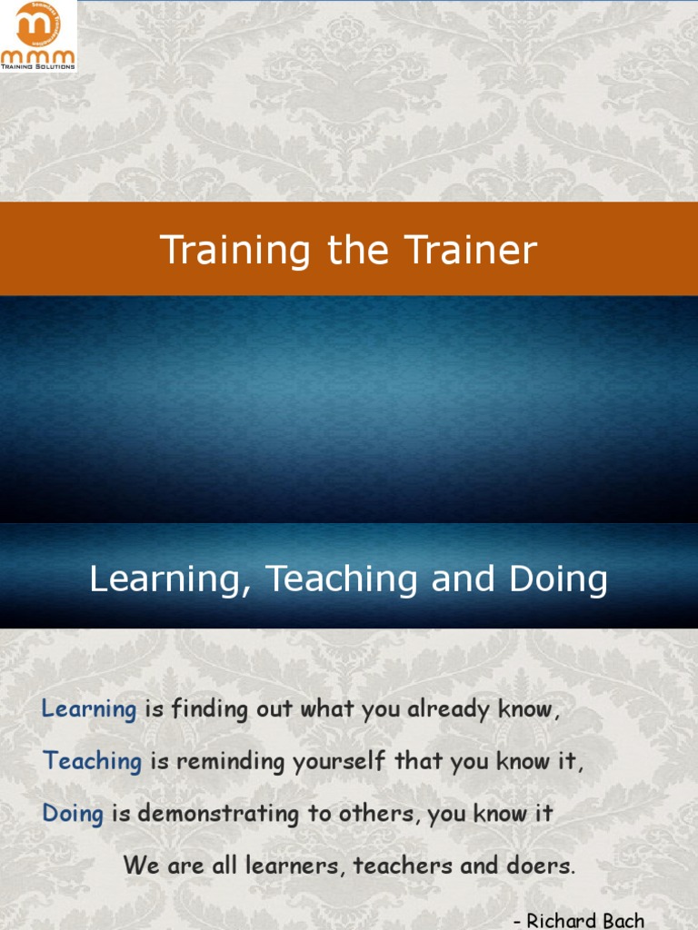 Train the Trainer.ppt Learning Styles Educational Assessment