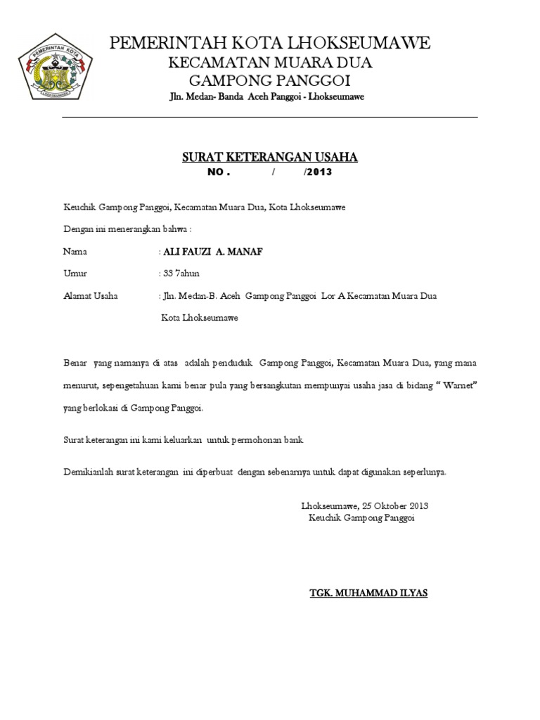 Surat Keterangan Domisili Pdf