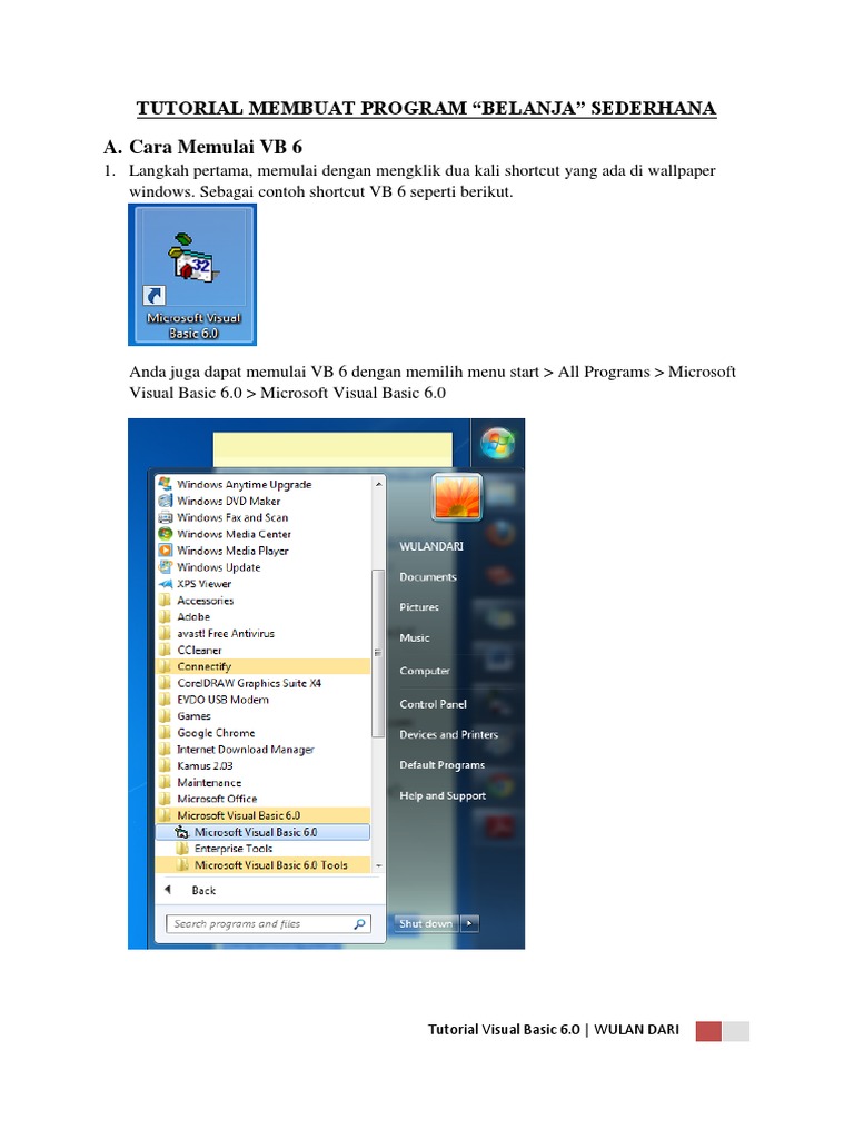 TUTORIAL MEMBUAT PROGRAM "BELANJA" SEDERHANA-Tutorial Visual Basic 6.0 ...