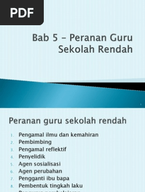 Bab 5 Peranan Guru Sekolah Rendah Pdf