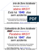 Calendário Zero Acidente