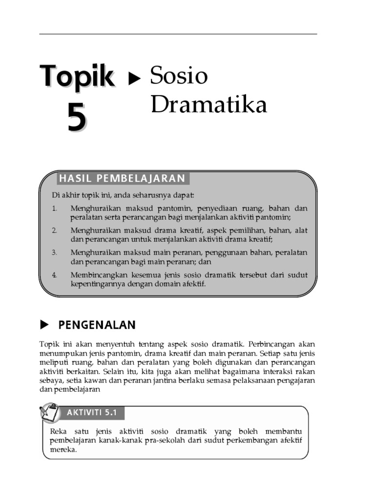 Topik 5 Sosio Dramatika  PDF