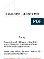 Tek Örneklem-Student-T Testi