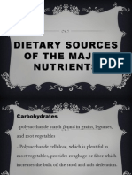 Dietary Sources of The Major Nutrients