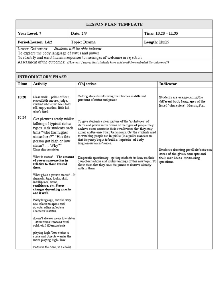 Introduction To Drama Lesson Plan For 2nd 8th Grade L vrogue.co