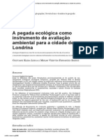 A Pegada Ecológica Como Instrumento de Avaliação Ambiental para A Cidade de Londrina