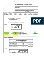 Line Size of Pipe Based On Economic Velocity