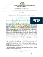 Reporte Sobre Violaciones A DDHH en Honduras CIPRODEH