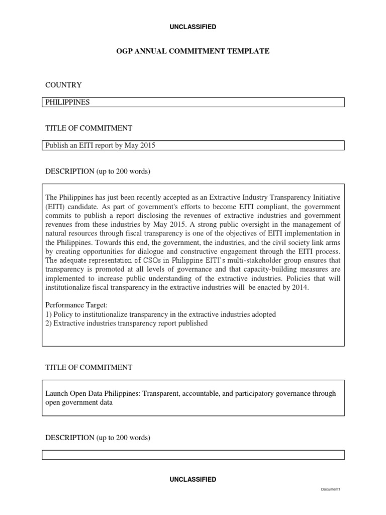 Philippines EITI & Open Data Commitments | PDF | Public Sphere | Government