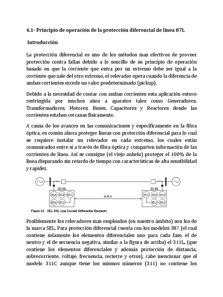 4.1 - Principio de Operación de La Protección Diferencial de Línea 87L ...