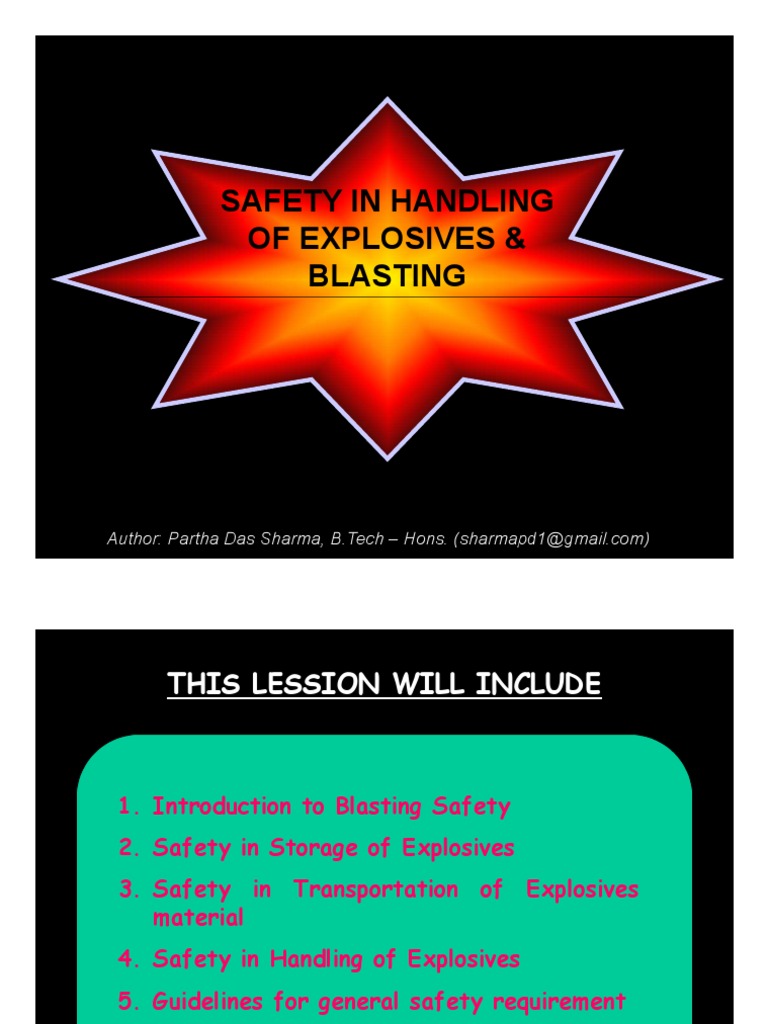 Safety in Handling of Explosives and Blasting Vehicles Explosion