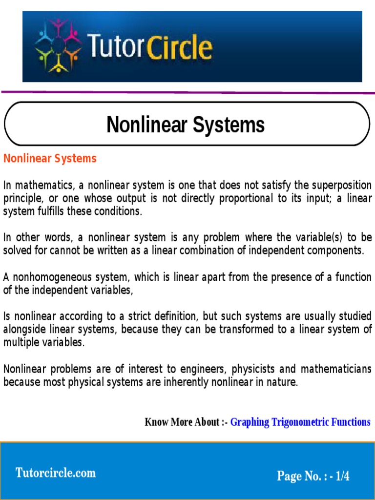 Nonlinear Systems Pdf Nonlinear System Linearity