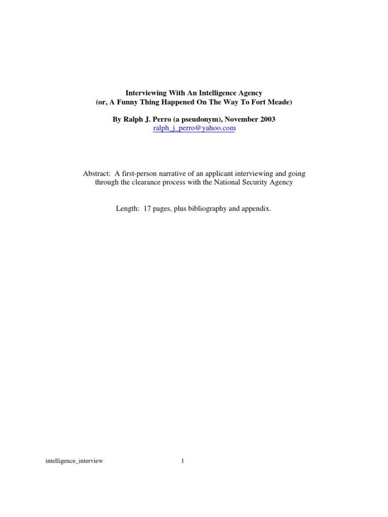 NSA Interview Process Insights | PDF | Polygraph | Psychology