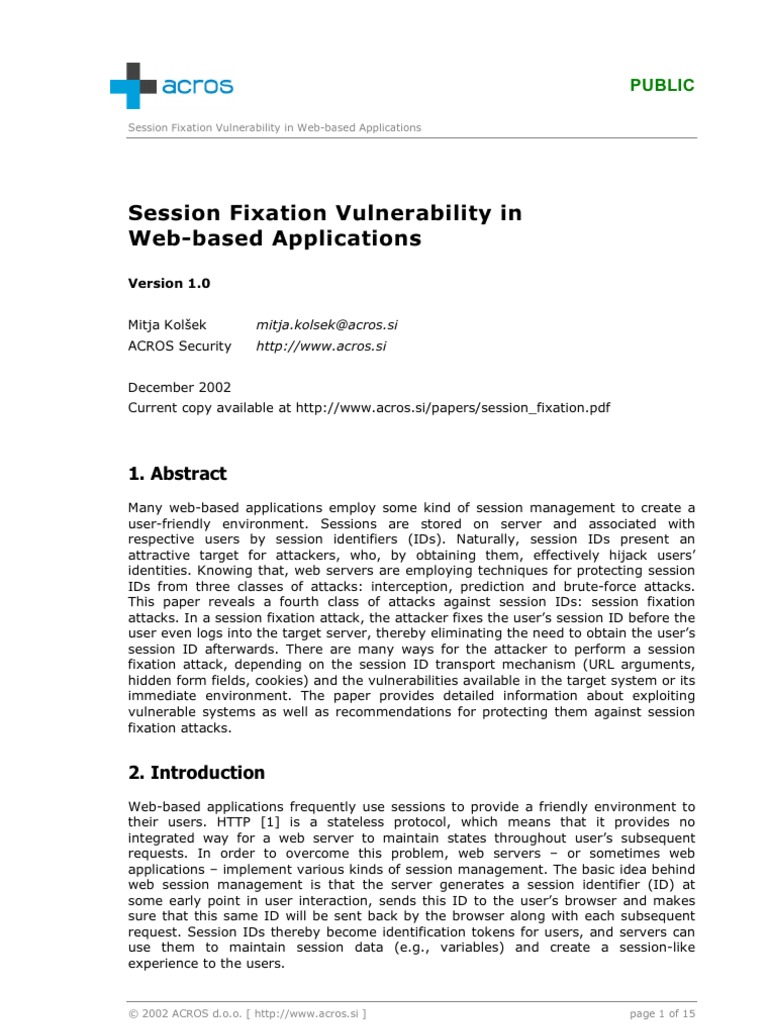 Session Fixation | PDF