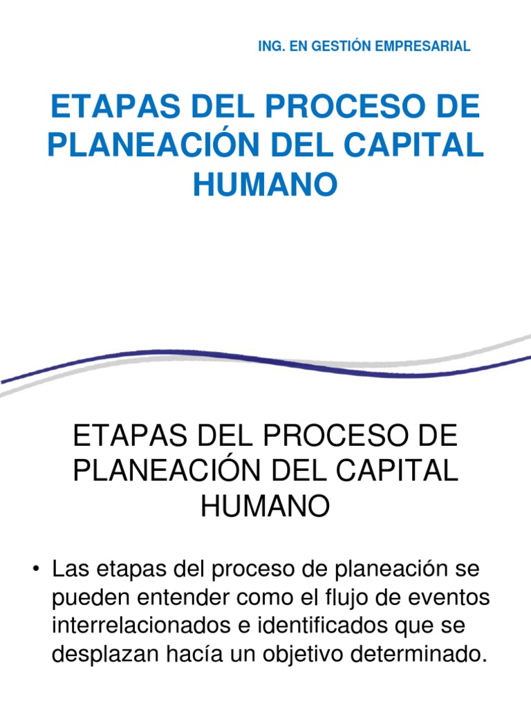 Etapas Del Proceso de Planeación Del Capital Humano | PDF