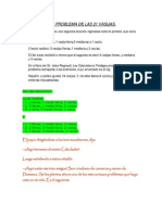 Solución del problema de las 21 vasijas de vino