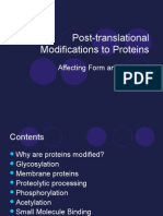 Post-Translational Modifications To Proteins