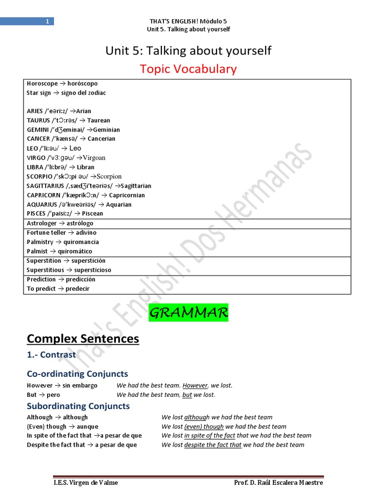 English Module 5: Self-Introduction Skills | PDF | Language Arts ...