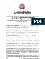 Dominican Republic, Law 57-07, Incentive For Renewable Energies and Special Regimes