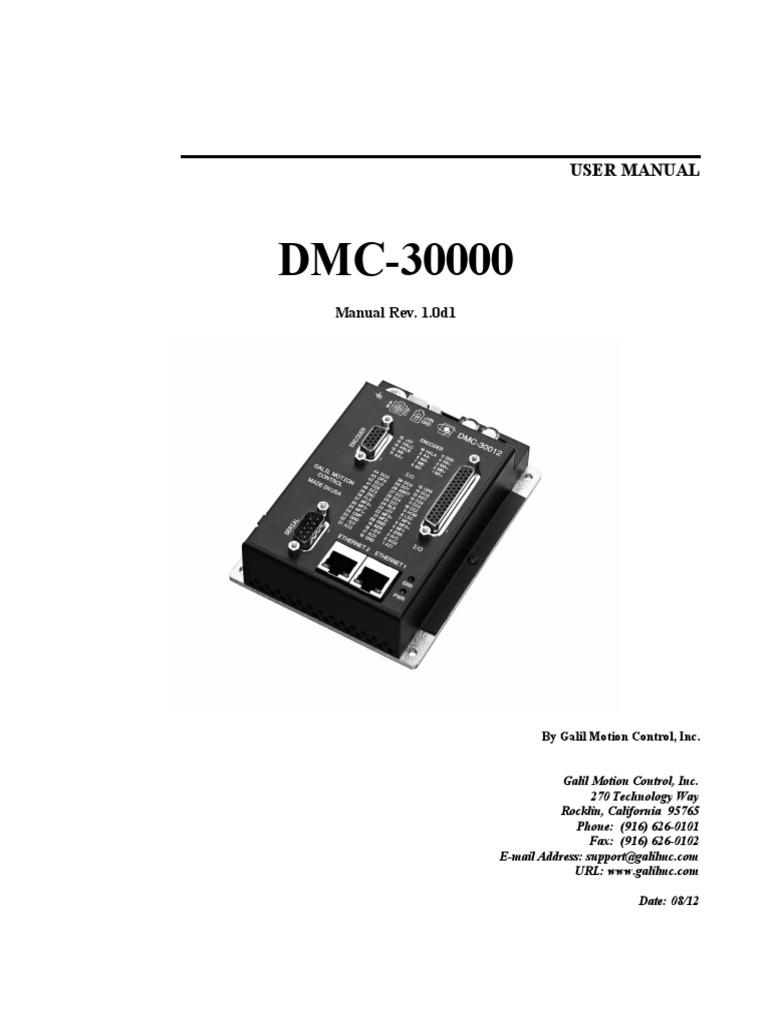 DMC-30000 User Manual Overview | PDF | Servomechanism | Electrical ...
