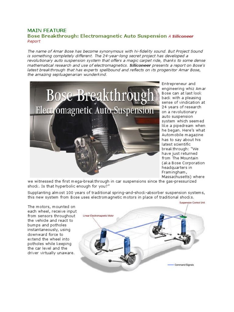 MAIN FEATURE Bose Breakthrough Auto Suspension a