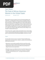Download Fact Sheet The State of African American Women in the United States by Center for American Progress SN182448606 doc pdf
