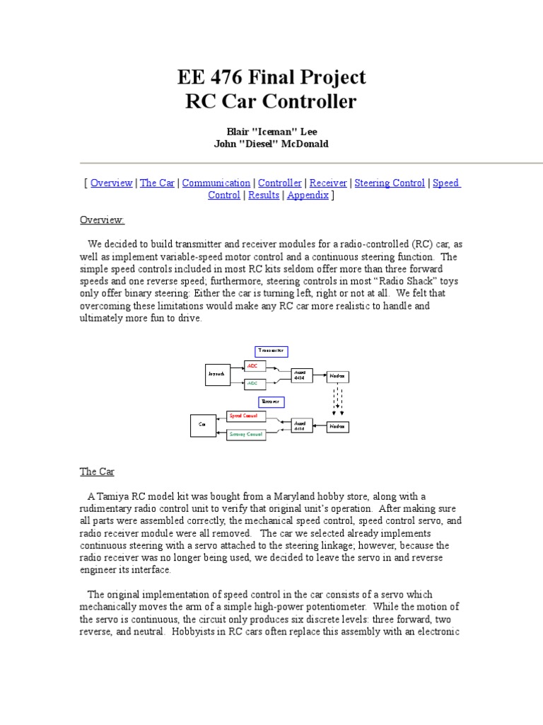 RC Car Controller Project Overview | PDF | Amplifier | Microcontroller
