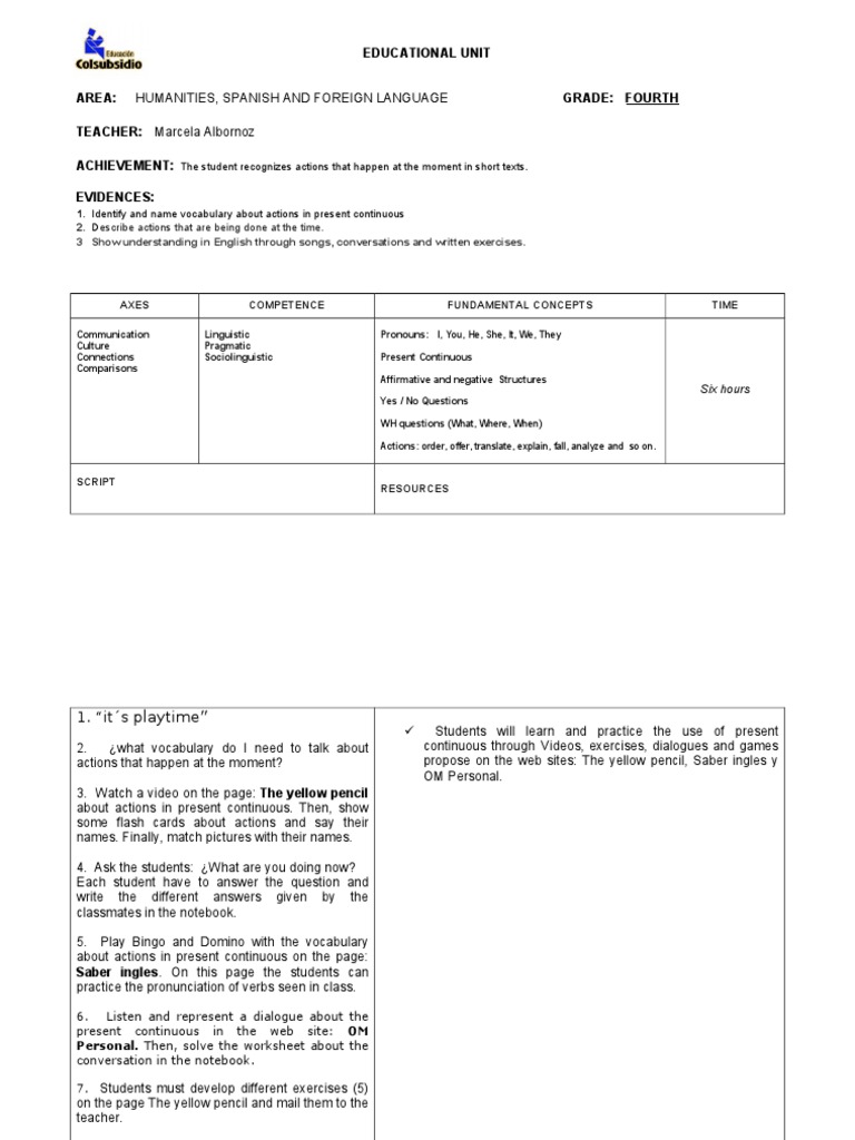 Educational Unit Cuarto | PDF | Foreign Language Studies | Art