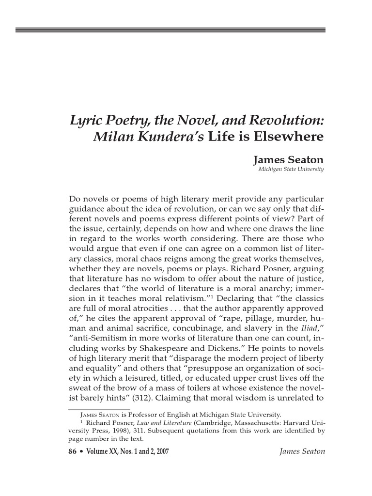 Life Is Elsewhere Essay PDF | PDF | Percy Bysshe Shelley | Poetry