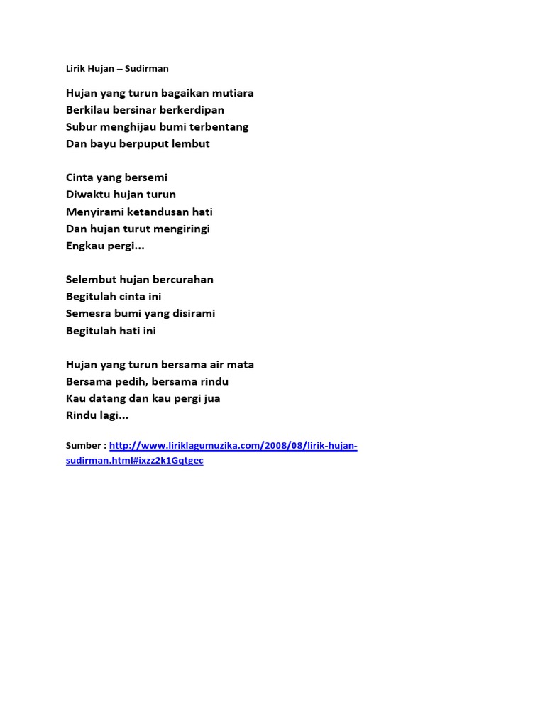 Lirik Hujan Pdf