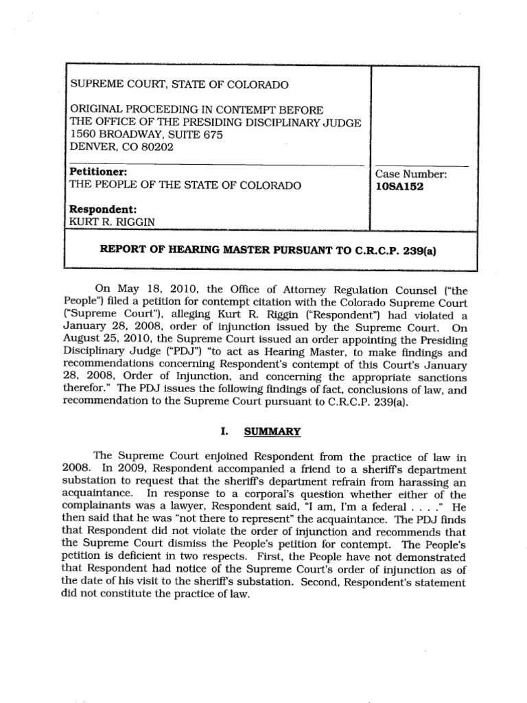 People of Colorado Vs Kurt Riggin Supreme Court Ruling PDF | PDF ...
